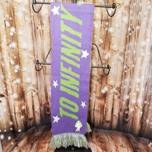 Disney Toy Story Adult Buzz Lightyear Purple Knit Scarf "To Infinity & Beyond"
